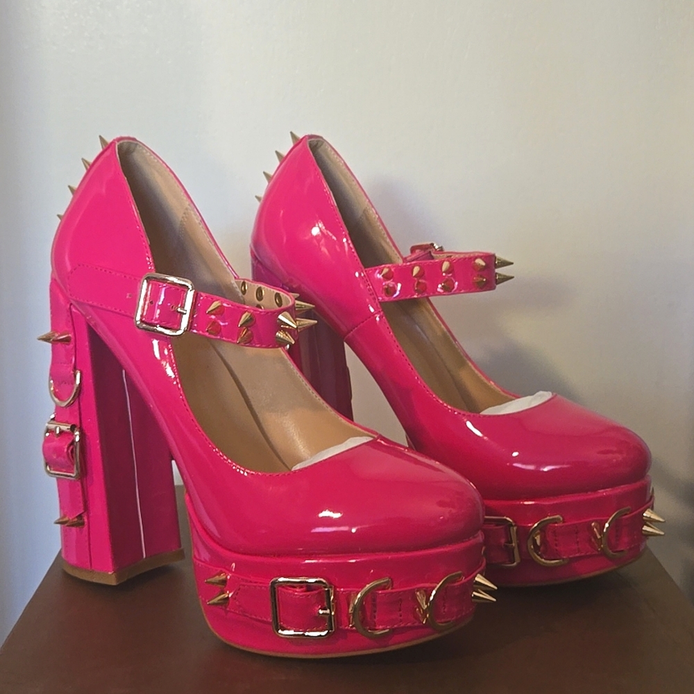 OnlyMaker Mary Jane Rivet Platform Pumps